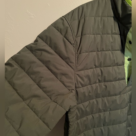 Lands End Mens Evergreen Quilted Quarter Snap Neck Pullover Jacket - Picture 7 of 12